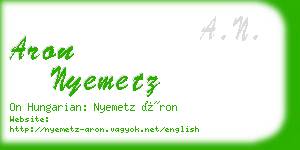 aron nyemetz business card